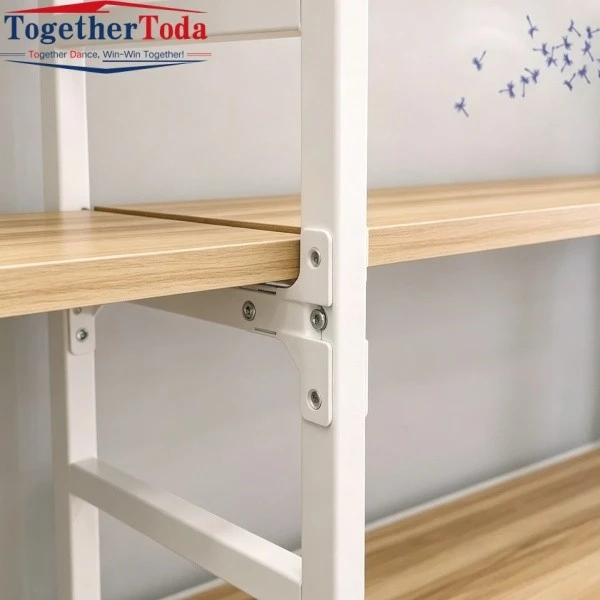 Wooden Shop Display Stands Close-Up of Reinforced Joint Structure